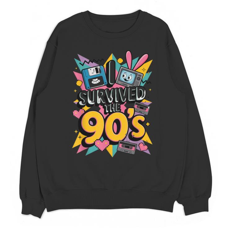 I Survived The 90s – Cute Retro Cartoon Nostalgia Unisex Sweatshirt