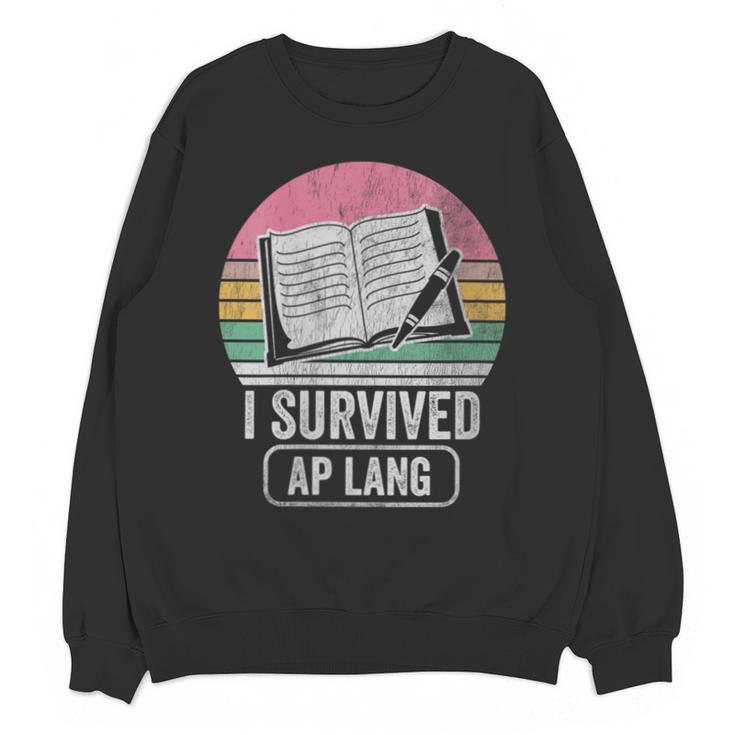 I Survived AP Lang Retro Book Graphic Unisex Sweatshirt