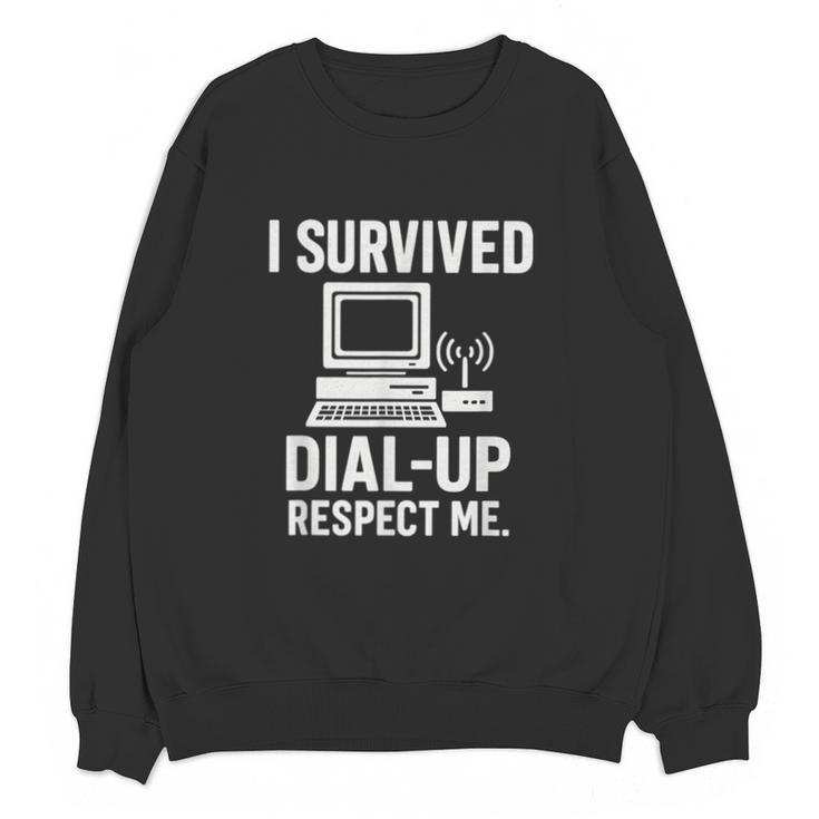 I Survived Dial-Up Internet – Retro 90s Nostalgia Unisex Sweatshirt