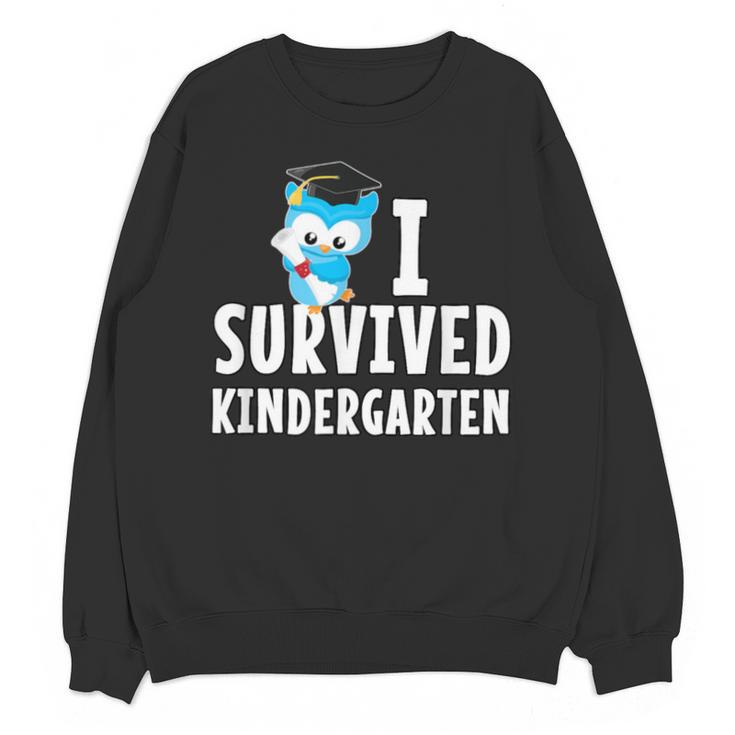I Survived Kindergarten Graduation Kids Owl Grad Unisex Sweatshirt