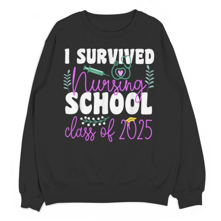 I Survived Nursing School Class Of 2025 New Nurse Graduation Unisex Sweatshirt