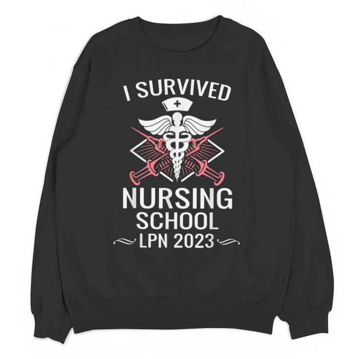 I Survived Nursing School LPN Class Of 2023 Nurse Graduation Unisex Sweatshirt