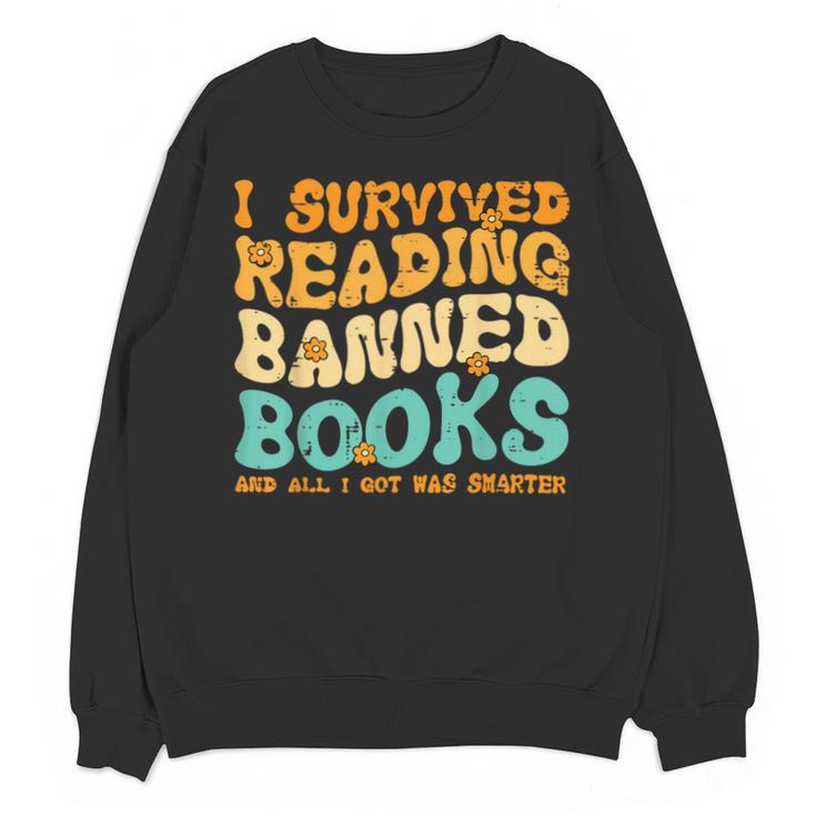 I Survived Reading Banned Books Read Librarian Men Women Unisex Sweatshirt