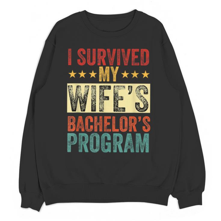 i Survived My Wife Bachelor's Degree Wife Graduation Unisex Sweatshirt