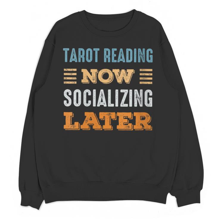 Tarot Reading Now Minimal Socializing Introvert Vintage Unisex Sweatshirt