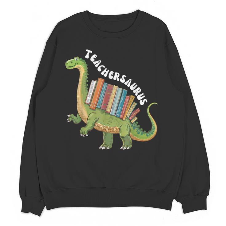 Teachersaurus Dinosaur Teachers Dino Reading Book Librarian Unisex Sweatshirt