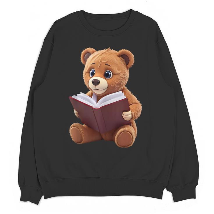Teddy Bear Reading a Book Unisex Sweatshirt