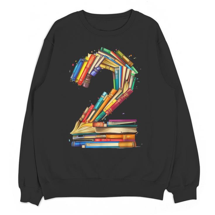 Toddler 2nd Birthday Books Themed 2 Year Old Boys Kids Girls Unisex Sweatshirt
