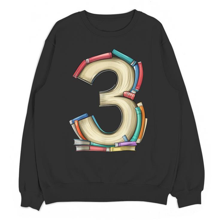 Toddler 3rd Birthday Books Themed 3 Year Old Boys Kids Girls Unisex Sweatshirt