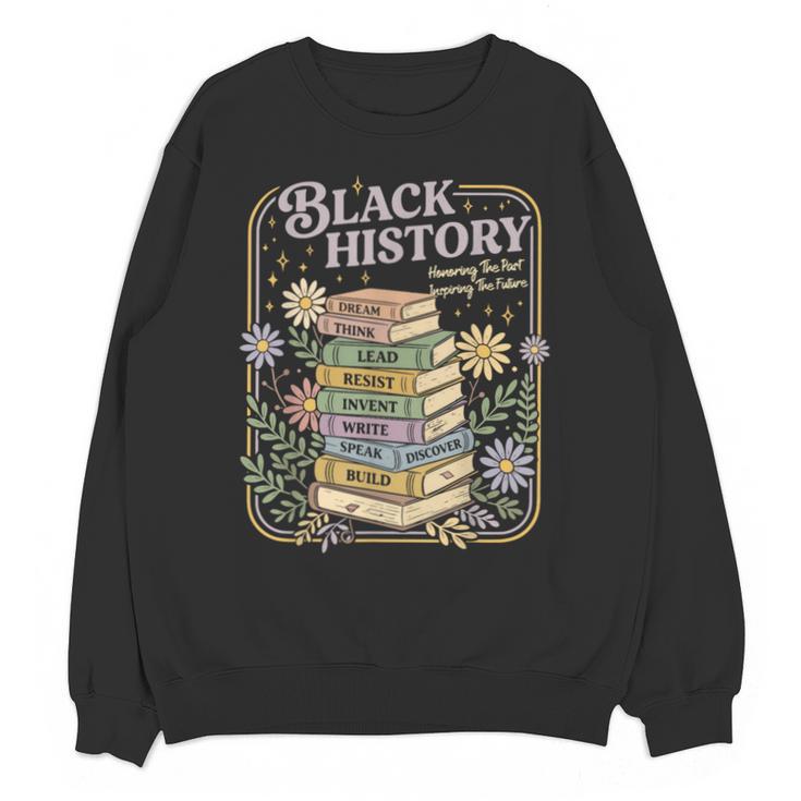 History Month Books Retro Black African Teacher Women Unisex Sweatshirt