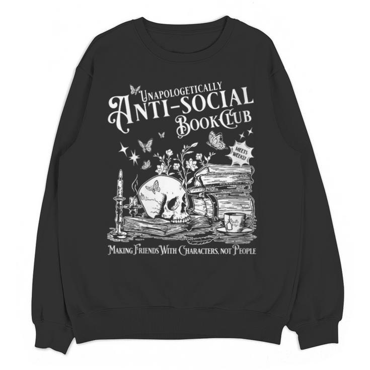 Unapologetically Antisocial Book Club Meets Weekly Retro Unisex Sweatshirt