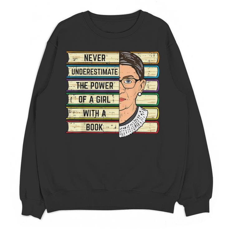 Never Underestimate Girl Read Book Reading Librarian Women Unisex Sweatshirt