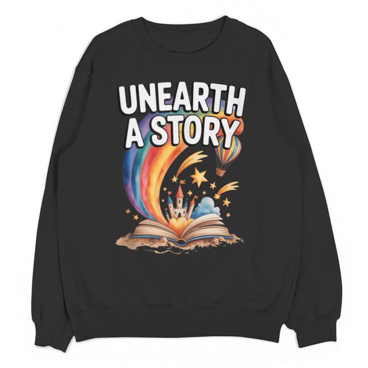 Unearth A Story Rainbow Treasure Book Unisex Sweatshirt