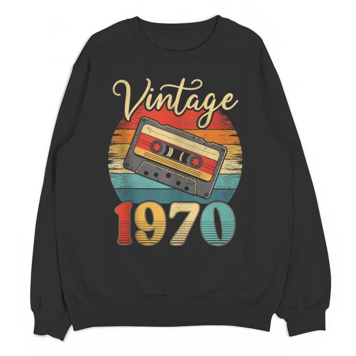 Vintage 1970 Retro Cassette Tape 70s Born Nostalgia Birthday Unisex Sweatshirt