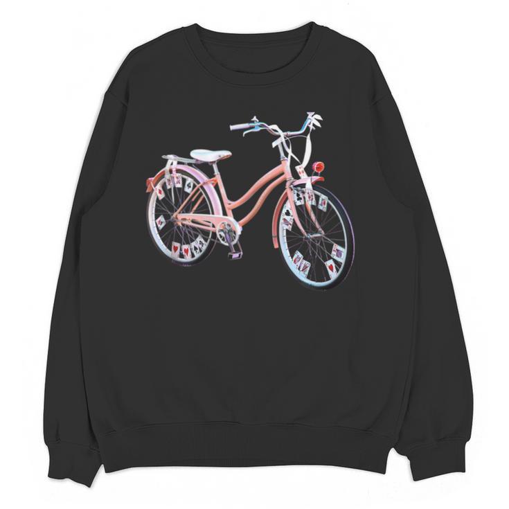 Vintage Bicycle With Playing Cards Nostalgia Unisex Sweatshirt