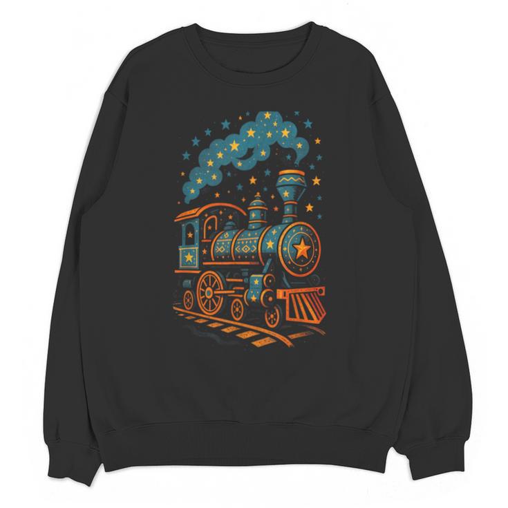 Vintage Locomotive Nostalgia Railroad Stars Unisex Sweatshirt