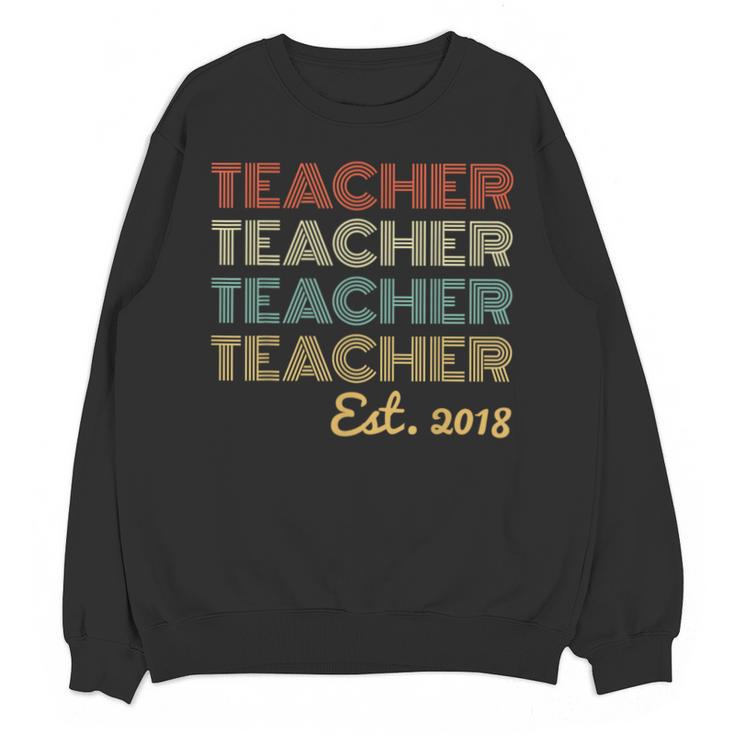 Vintage Teacher Established 2018 Graduation Men Unisex Sweatshirt