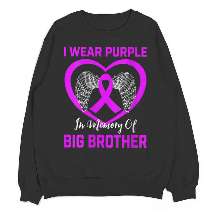 I Wear Purple In Memory Of My Big Brother Alzheimers Graphic Unisex Sweatshirt