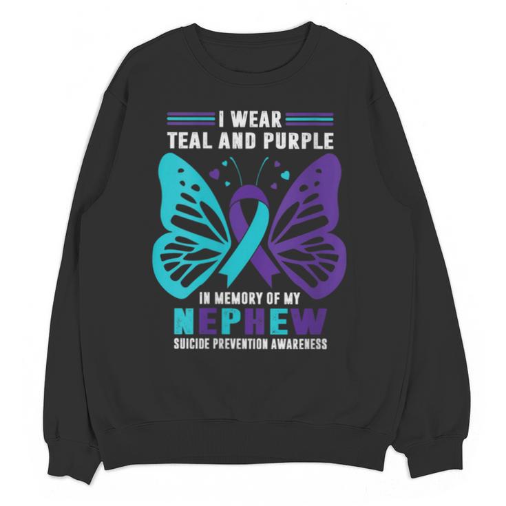 I Wear Teal And Purple In Memory Of My Nephew Unisex Sweatshirt