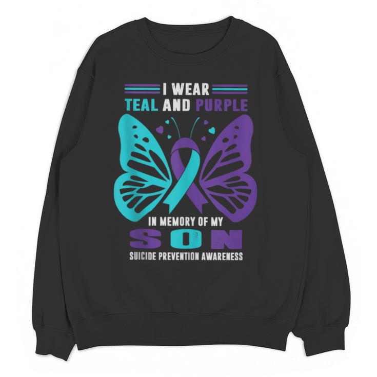 I Wear Teal And Purple In Memory Of My Son Unisex Sweatshirt