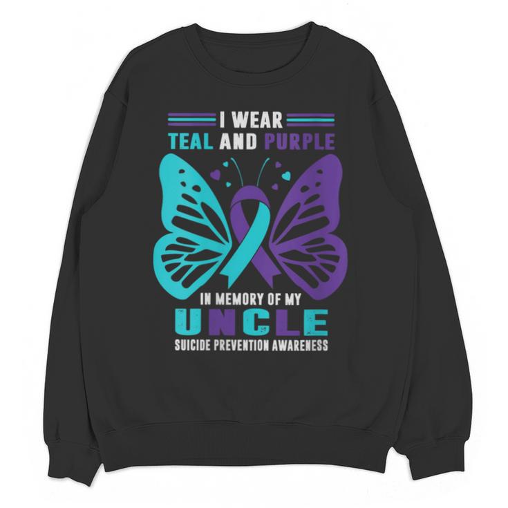 I Wear Teal And Purple In Memory Of My Uncle Unisex Sweatshirt