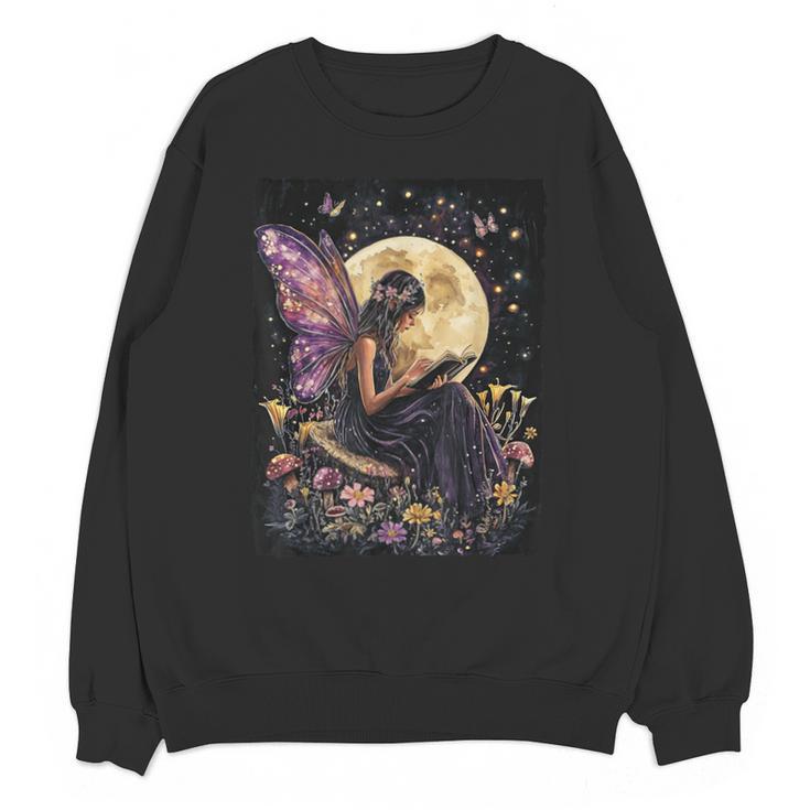 Whimsical Book Fairy Reading Bookish Fairycore Unisex Sweatshirt