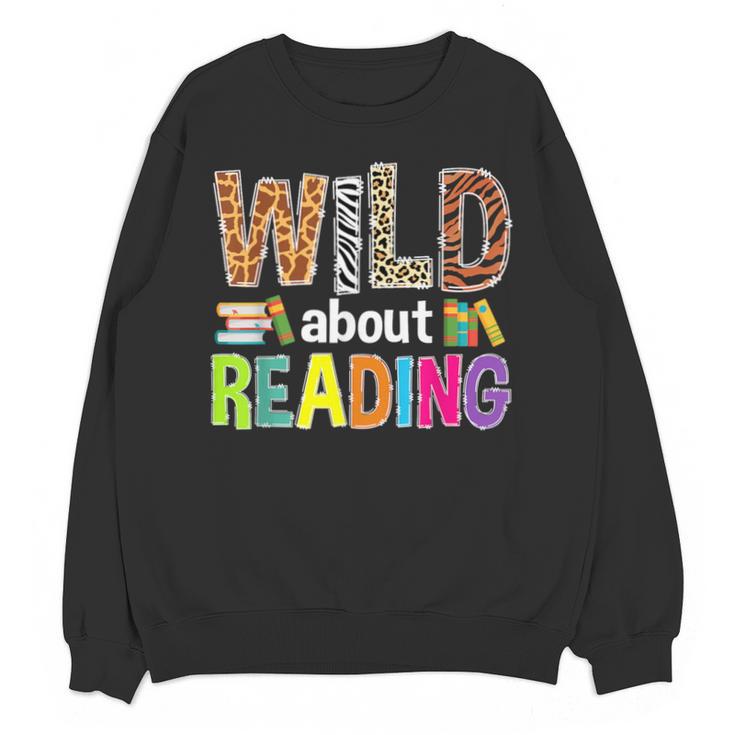 Wild About Reading Library Day Reading Books & Bookworm Unisex Sweatshirt