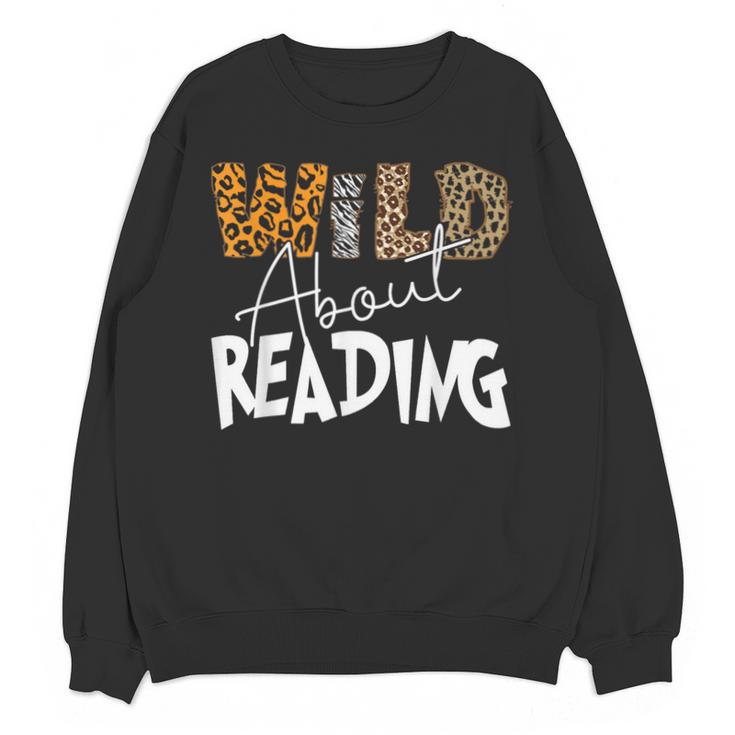 WILD ABOUT READING Reading Books Bookworm Library Day Unisex Sweatshirt