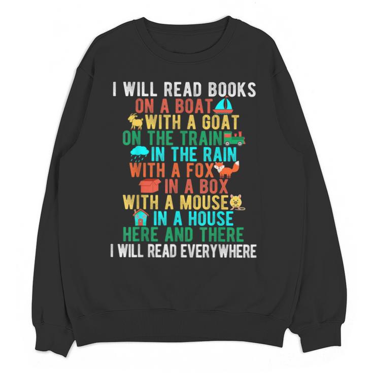 I Will Read Book On Boat Words For Kids Unisex Sweatshirt