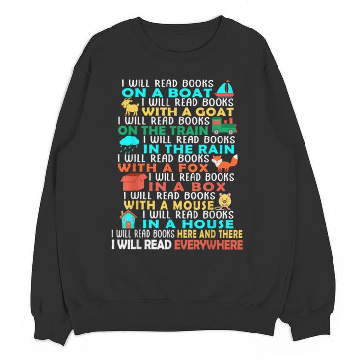 I Will Read Books On A Boat Kids Reading Read Books Unisex Sweatshirt