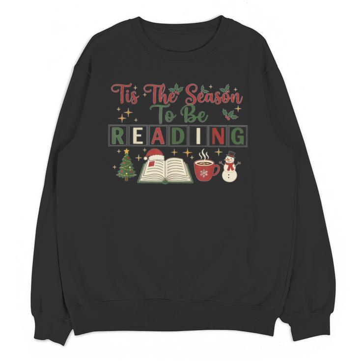 Xmas Books Tis The Season To Be Reading Book Lover Unisex Sweatshirt