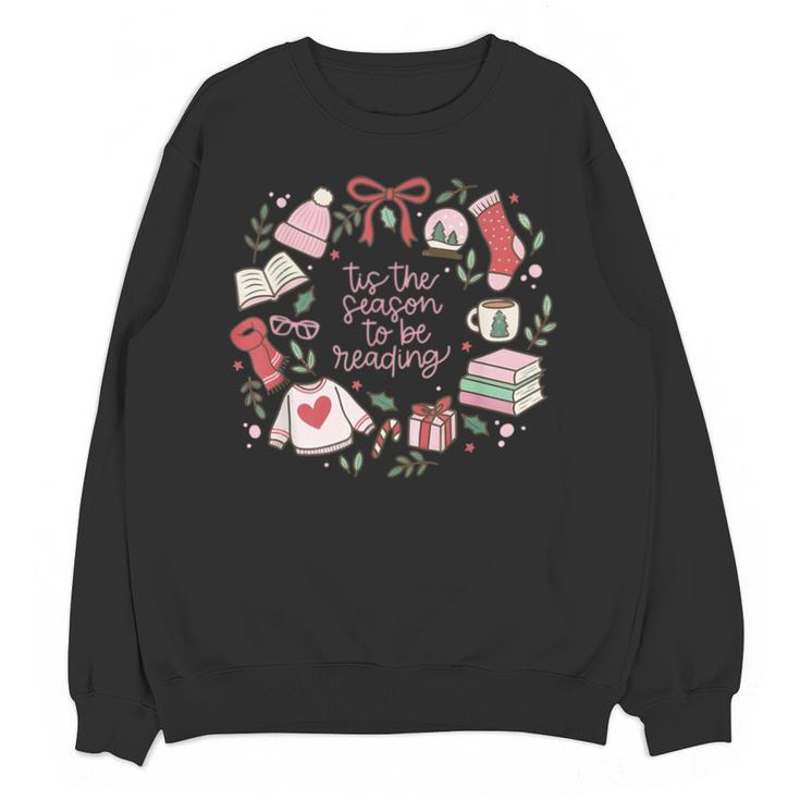 Xmas Tis The Season To Be Reading Books Pajamas Unisex Sweatshirt