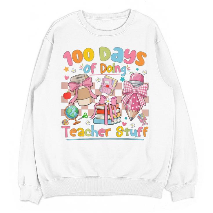 100th Day Of School Teacher 100 Days Coffee Books Unisex Sweatshirt