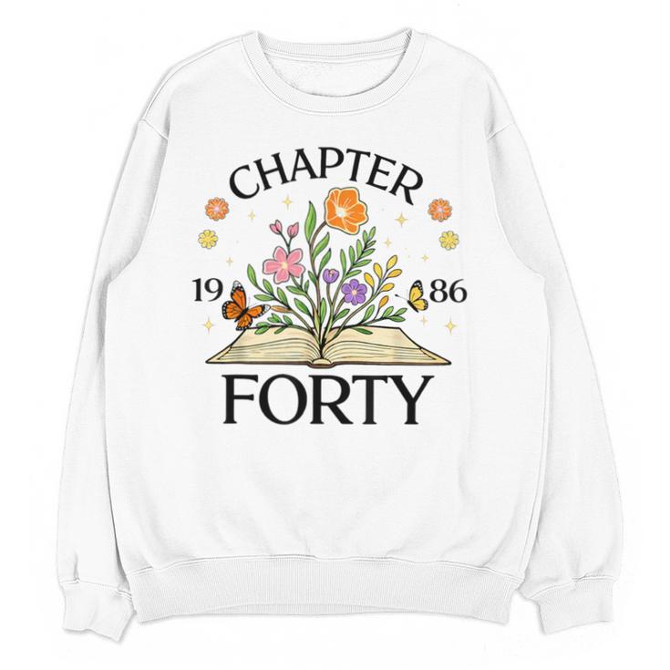 1986 Chapter Forty 40th Birthday Wildflower Book Unisex Sweatshirt