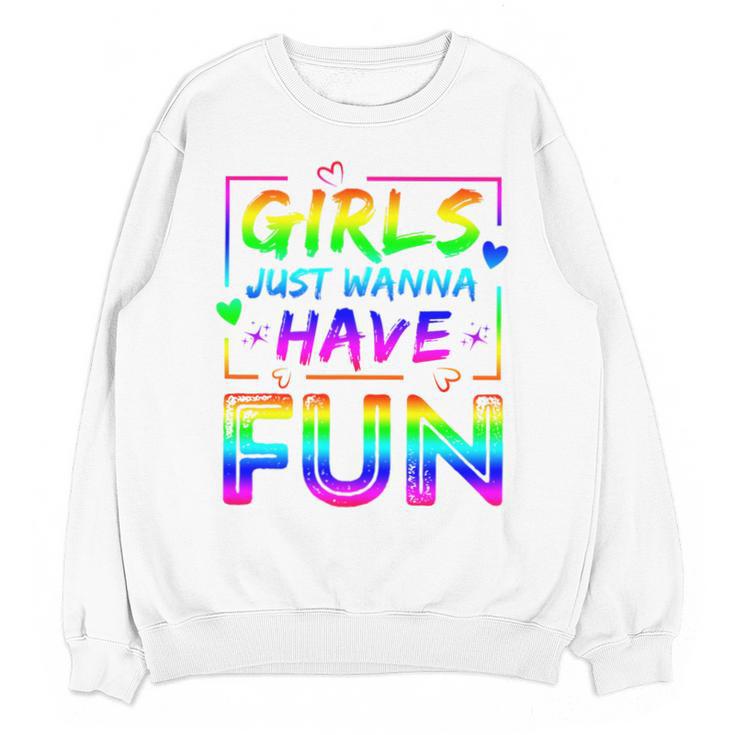 80's Girls Just Wanna Have Fun Nostalgia 1980s Style Premium Tri-Blend Unisex Sweatshirt