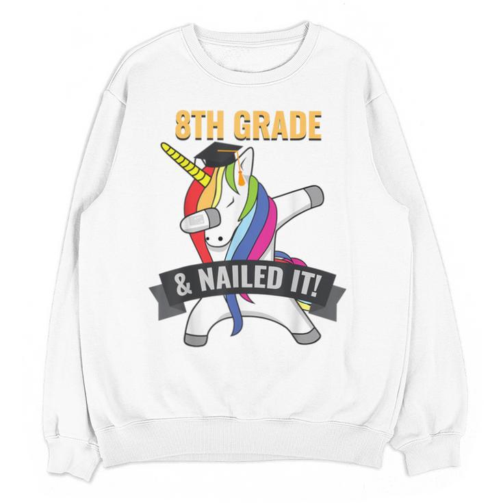 8TH GRADE NAILED IT UNICORN DABBING GRADUATION T-SHIRT Unisex Sweatshirt