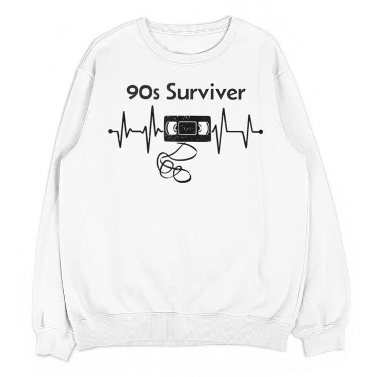 90s Survivor Retro Nostalgia Vintage Throwback Unisex Sweatshirt