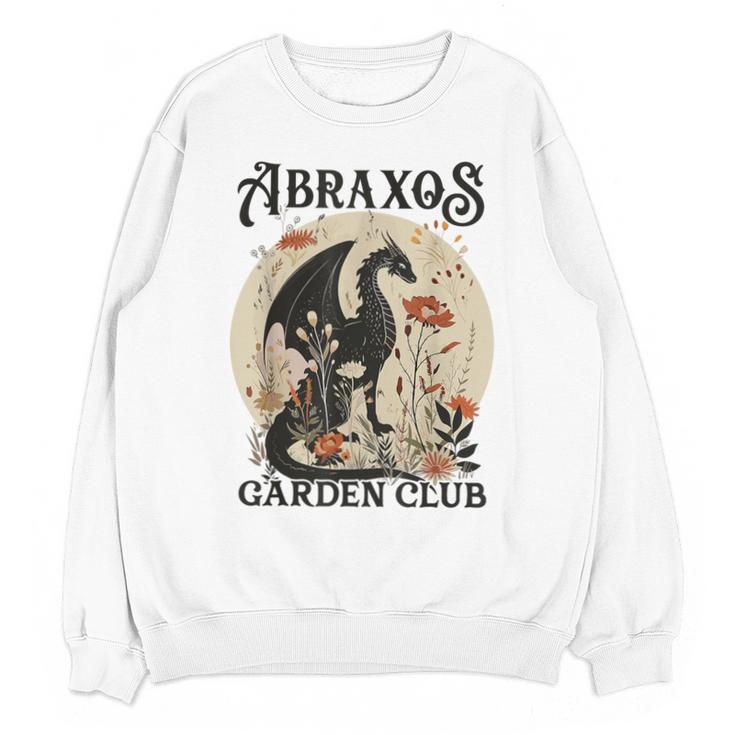 Abraxos Flower Garden Club Book Lover Fantasy Dragon Bookish Unisex Sweatshirt