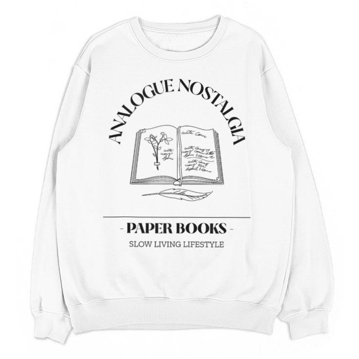 Analogue Nostalgia Paper Books Book Graphic Unisex Sweatshirt