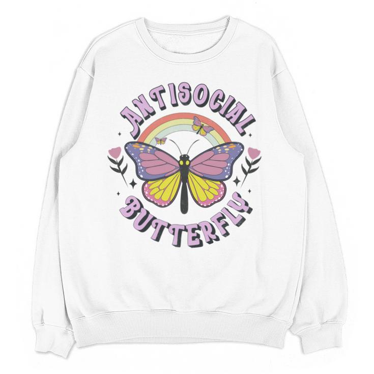Antisocial Butterfly Tees For Introvert Men Women Girls Unisex Sweatshirt