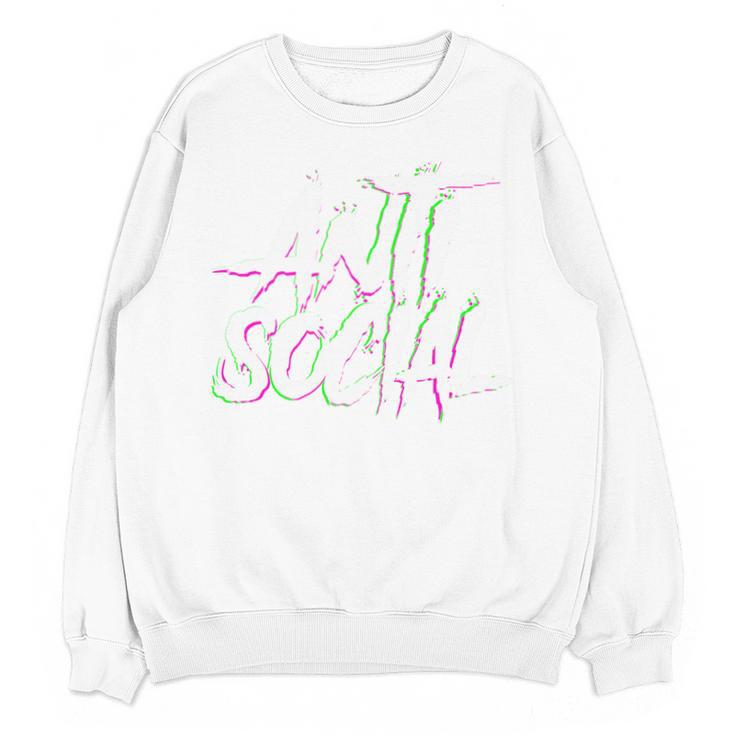 Antisocial Introvert I Hate People Antisocial Club EDM Premium Tri-Blend Unisex Sweatshirt