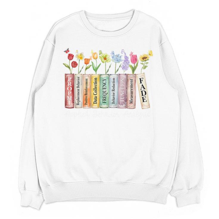 Applied Behavior Analysis Book Wildflower ABA RBT Therapist Premium Tri-Blend Unisex Sweatshirt