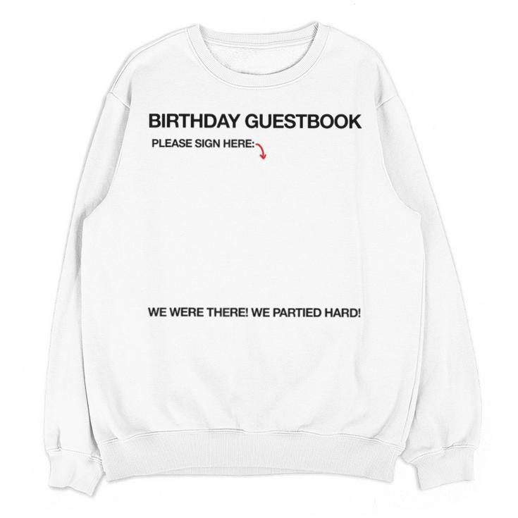 Birthday Guestbook Signable Memory Board Unisex Sweatshirt