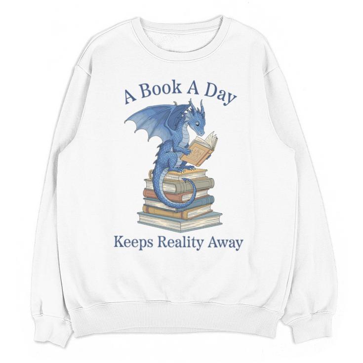 A Book A Day Keeps Reality Away Premium Tri-Blend Unisex Sweatshirt