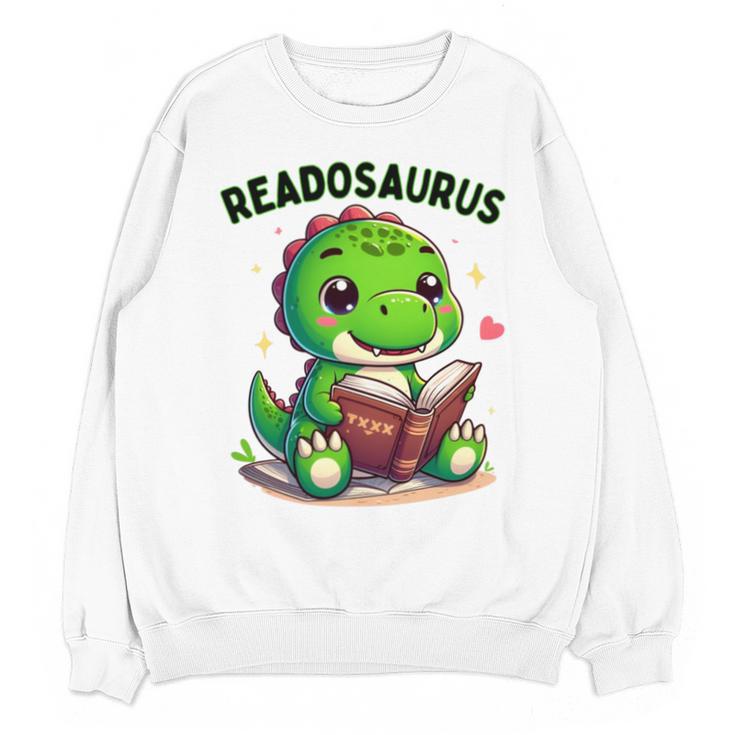 Book Lover Reading Dinosaur Readosaurus Library Unisex Sweatshirt