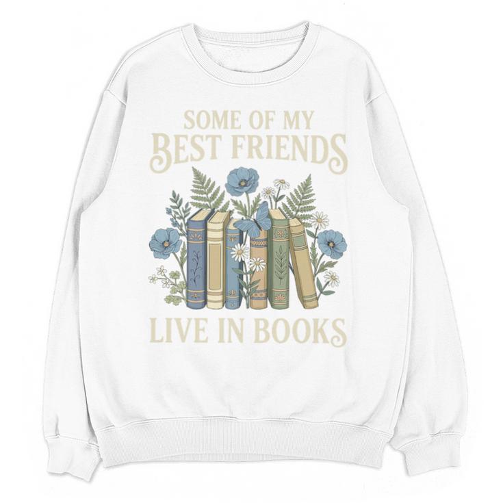 Book Lover Vintage Botanical Friends Premium Tri-Blend Unisex Sweatshirt