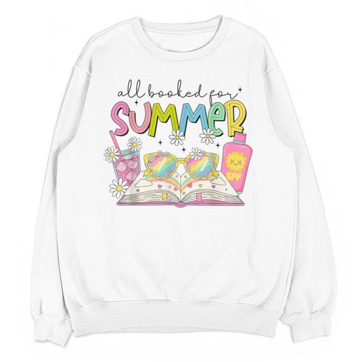 All Booked For Summer Reading Beach Floral Bookish Book Girl Unisex Sweatshirt
