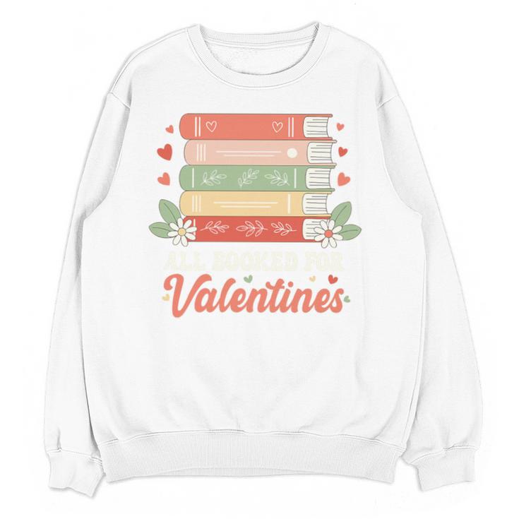 All Booked For Valentines Retro Book Lover Teacher Bookworm Premium Tri-Blend Unisex Sweatshirt