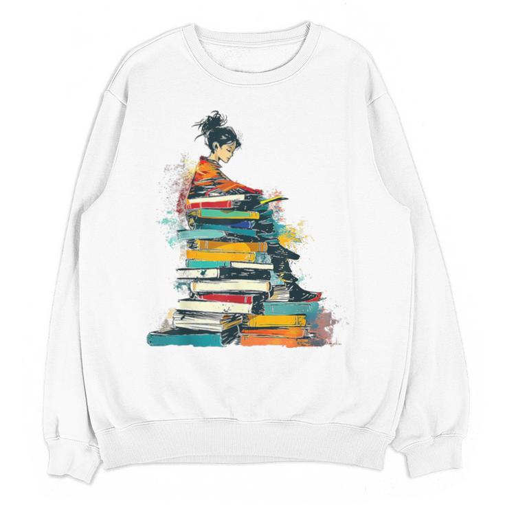 Books Abstract Artist Women Art Painting Books Unisex Sweatshirt