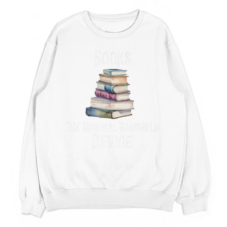 Books The Original Handheld Device Book Librarian Premium Unisex Sweatshirt